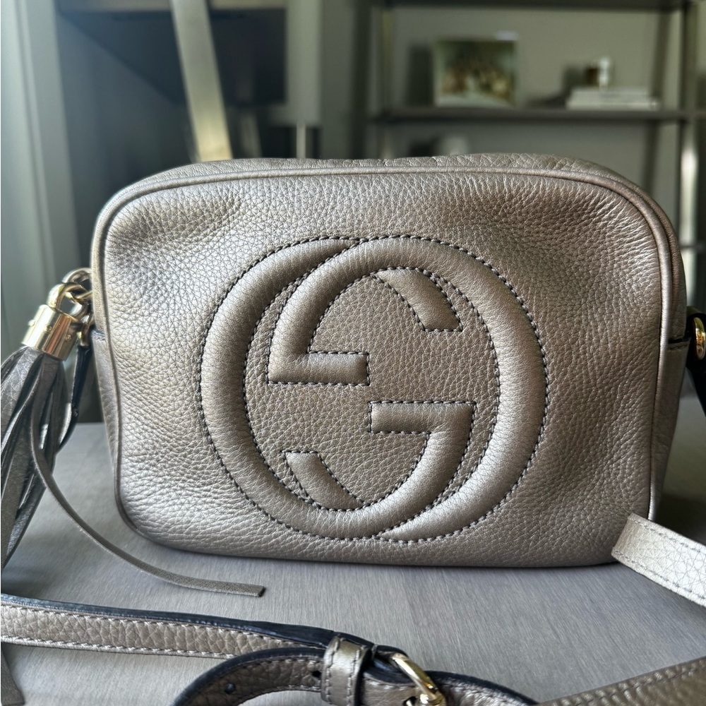 Gucci GG Soho Disco Metallic Gold Crossbody Bag